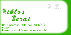 miklos merai business card